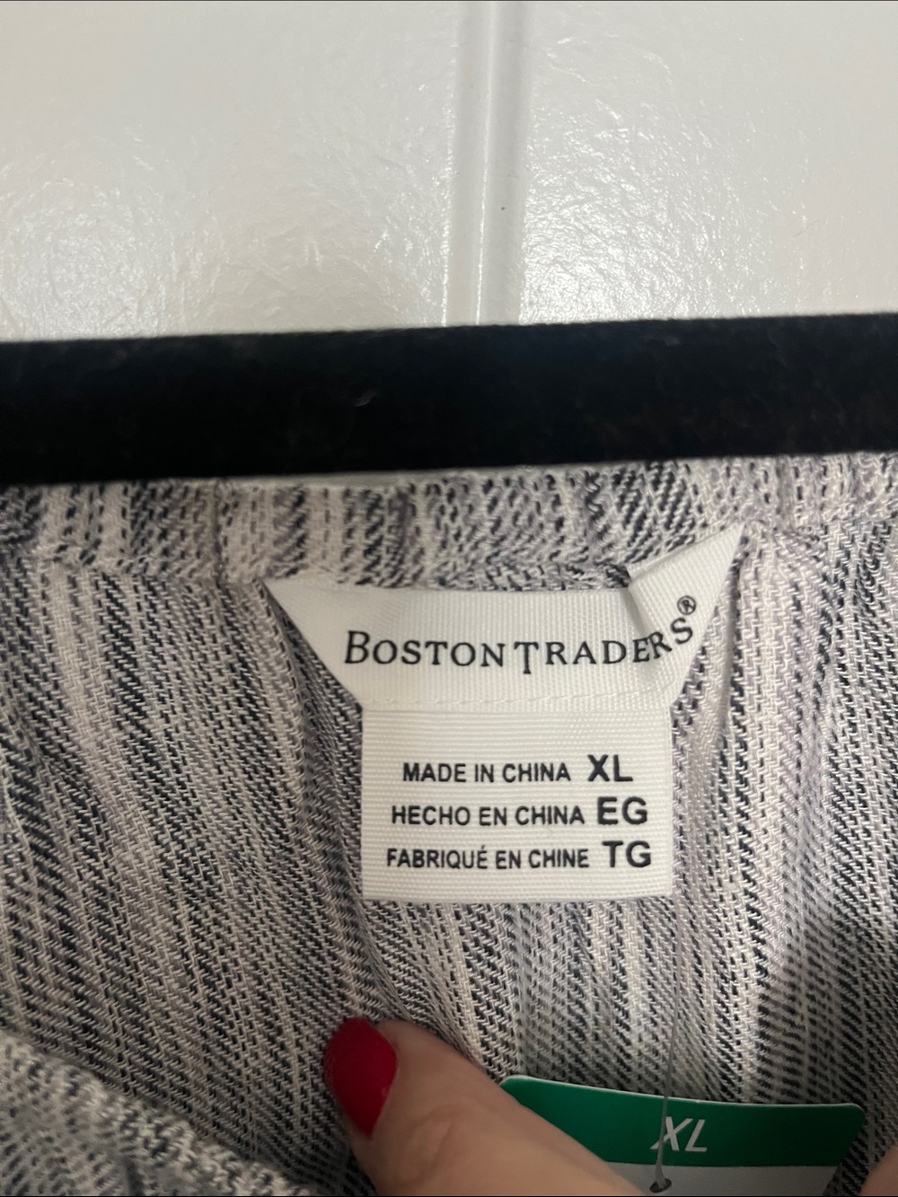 Casual Grey Striped Off-Shoulder Blouse XL - Picture 2 of 2